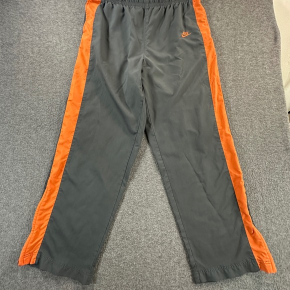 Nike Dri-FIT Warm Up Pants XXL Gray Orange Zip Leg Athletic Track Pants - Picture 1 of 8
